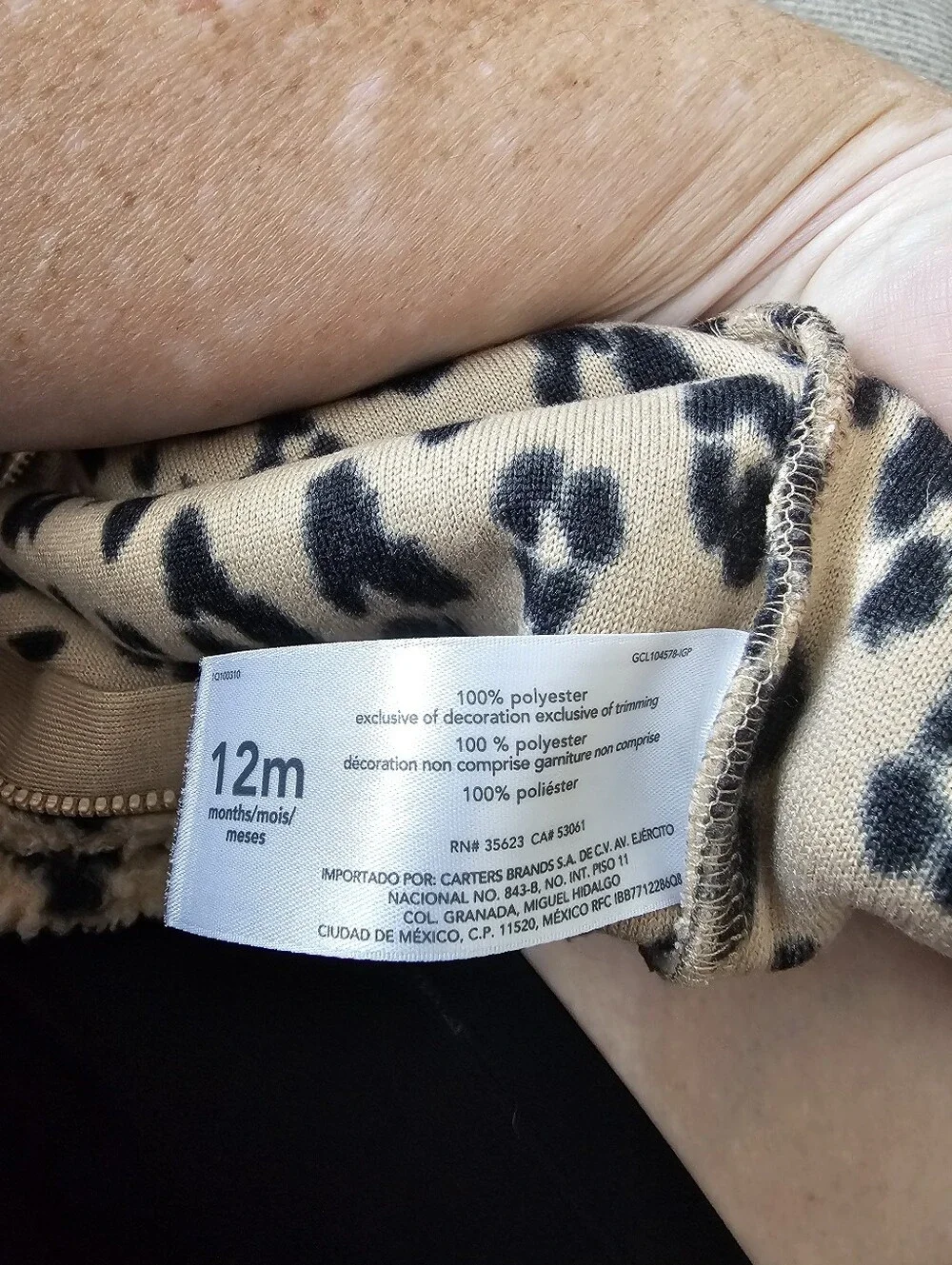 Carters Baby Leopard Sherpa Jumpsuit Size 12 Months